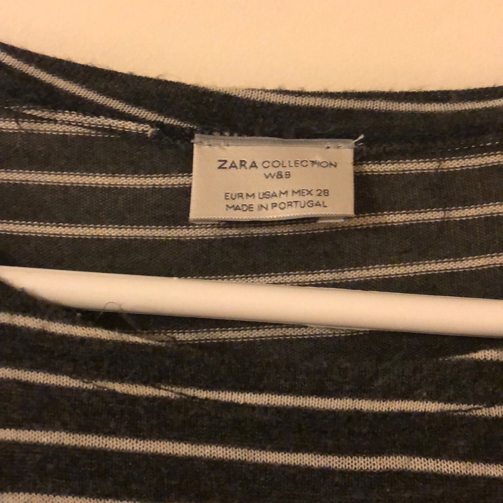 Zara Collection Gray and White Striped Shirt - Picture 2 of 2